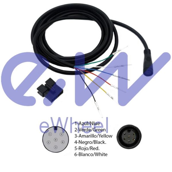 Cable bus display/controladora Waterproof 8mm a SM - 1/1 1.45M [Ewheel] - Imagen 2