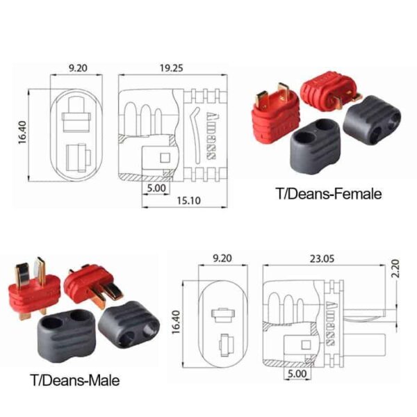 Conector T-DEAN Amass con protector - 5M/5F - Imagen 3