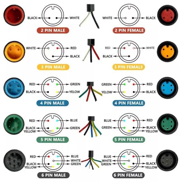 Conector waterproof 8mm 2 pin - 5F - Imagen 4
