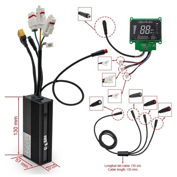 Kit electrónica KC4 48V 25A 1200W para Cecotec Bongo Z (Conector XT90) [Cecotec] - Imagen 2