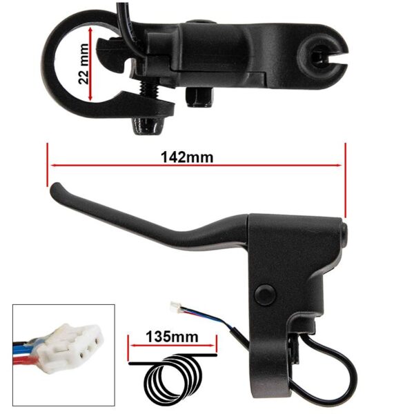 Maneta de freno con hall sin tensor L para Xiaomi - Conector JST ZH - Imagen 2
