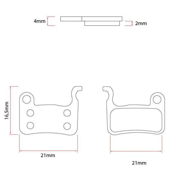RS001-R pastilla resina para pinza xtech [RAMBOMIL] - 2 juegos - Imagen 2