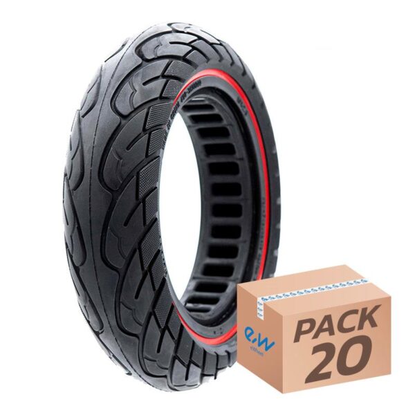 Rueda maciza ultraligera 10x2.5-6.1/B34 - línea roja [Nedong] - 20uds