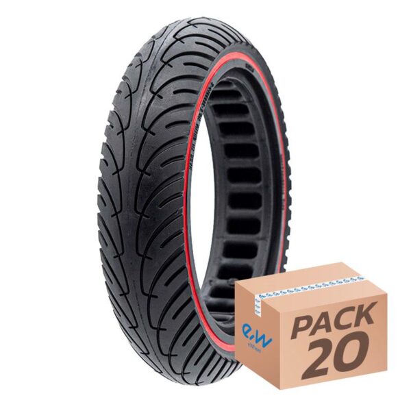 Rueda maciza ultraligera 8.5x2-6.1/B34 - línea roja [Nedong] - 20uds