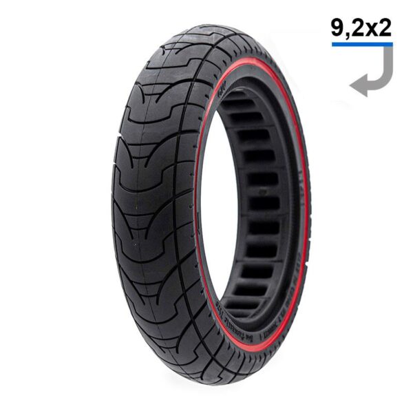 Rueda maciza ultraligera 9.2x2-6.1/B34 - línea roja [Ewheel]